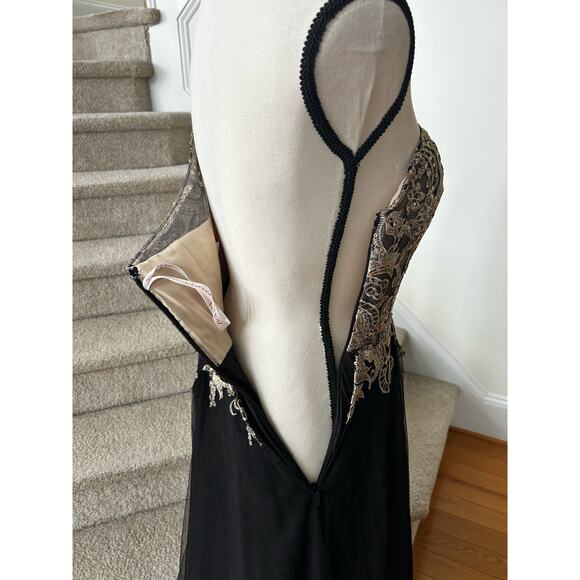 JJs House Black and Silver One-Shoulder Prom Dress - Picture 7 of 9